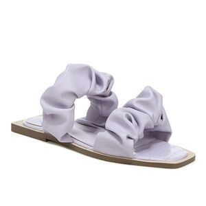 Sam Edelman Square Toe Nautical Party Iggy Sandals Lilac Faux Leather Slip On 7